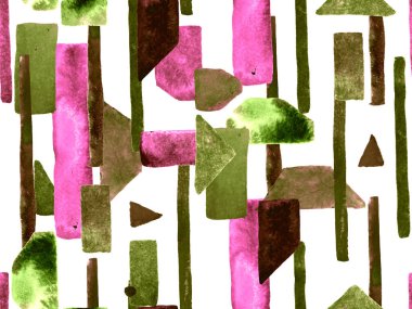 Bauhaus Kusursuz Düzen. Suluboya Geometrik Kırmızı Pembe Çizgiler Tasarımı. Sanat Organik Geo Arkaplanı. Büyük Olağandışı Asgari Parmak izi. Moda Eğlencesi Soyut Boyası Suluboya Renk Çizgileri.