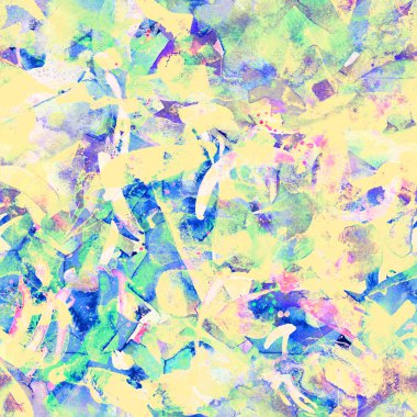 Suluboya egzotik, pürüzsüz desen. Renkli bir arka plan. Doğu suluboya bandanası. Pachwork dokusu. Çiçekli Coachella pürüzsüz desen. Sıkıntılı soyut karışık sanat eserleri.