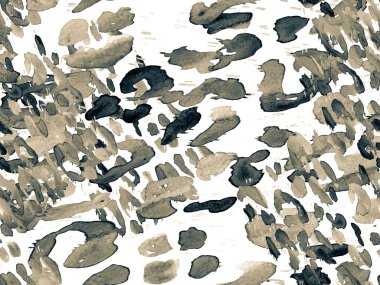 Siyah ve Beyaz Leopar desensiz. Suluboya El Çita Yazısı. Vahşi Cilt Egzotik Doku. Geometrik Kürk arka planı. Leopar ve Jaguar Deri. Suluboya El Boyalı Cilt Deseni.