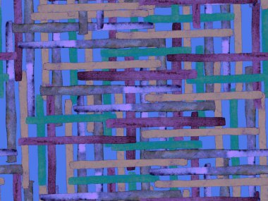 Bauhaus Kusursuz Düzen. Suluboya Geometrik İndigo, Mavi Çizgiler Tasarımı. Sanat Organik Geo Arkaplanı. Büyük Yaratıcı Asgari Baskı. Moda Eğlencesi Soyut Boyası Suluboya Renk Çizgileri.