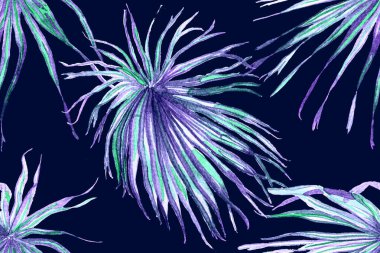 Indigo Mavi Etnik Aloha İlişkisi. Egzotik Bikini Özgeçmişi. Tropikal Kusursuz Desen. Suluboya Yatay Tropik Tasarım. Palm Geometric Mayo desenli. Palmiye Yaprakları Eğlenceli Doku.