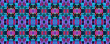 Boyalı fırça Aztek arka planı. Sembol geometrik mayo deseni. Suluboya Etnik Tasarım. Mavi, Kırmızı, Siyah Pastel Eğlenceli Dikdörtgen İkat İlişkisi. Etnik Kusursuz Düzen. Kilim Halı Rastgele Dokusu. 