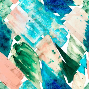 Eğlenceli Geometri. Indigo Blue ve Greyscale Freehand Suluboya Çizgileri. 70 'lerin Renkli Kübizm İllüstrasyonu. Organik arka plan. Bauhaus Kusursuz Düzen. Suluboya Moda Sanatı. Afrika Jeo Fırça Vuruşu.