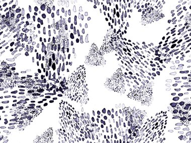 Siyah ve Beyaz Hayvani Kusursuz Şablon. Suluboya el izi. Afrika egzotik kamuflajı. Geometrik suluboya arka plan. Vahşi hayvan kürkü dokusu. Suluboya El Boyalı Cilt Deseni.