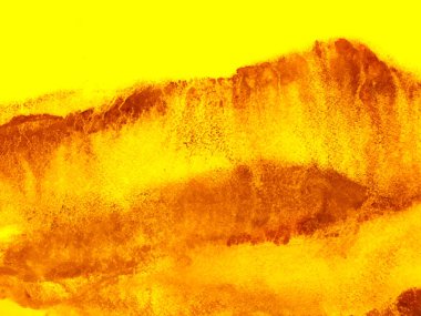 Dağ Çizimi. Fortuna Gold ve Yellow Asian Hiking Rocky arka planı. Eğlenceli Himalayalar. Suluboya Kore baskısı. Çağdaş Geometrik Çizim. Biçimli Japon Suluboya Dağları.