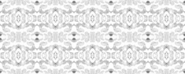 Suluboya El Çizilmiş Batik. Psikedelik Halk Arkaplanı. Allover Etnik Yüzme Giyimi Tasarımı Geometrik Kusursuz Şekilsiz Gri Ölçekli Eğlenceli Simetrik Sınır Uyumu. Ikat Yatay Doku.