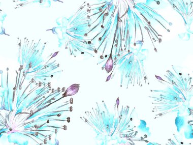 Cesur soyut çiçek deseni. Büyük Tropikal Kusursuz Mavi Parmak İzi, Indigo Arkaplan. Büyük Egzotik Yaz Maracuja Sonsuz Geçmişi. Modern Kalın Soyut Çiçek Deseni.