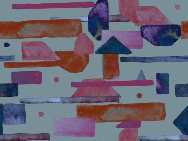 Bauhaus Kusursuz Düzen. Suluboya Geometrik İndigo, Mavi Çizgiler Tasarımı. Sanat Organik Geo Arkaplanı. Büyük Moda Asgari Baskı. Moda Eğlencesi Soyut Boyası Suluboya Renk Çizgileri.