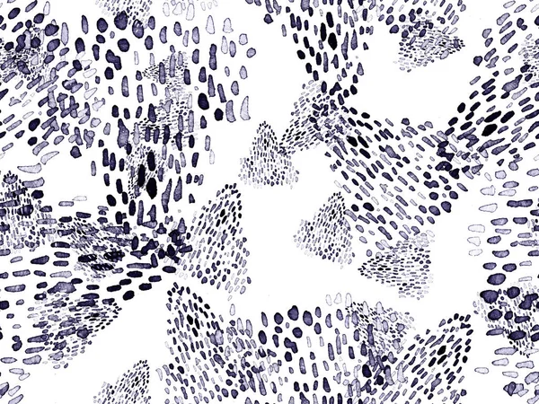 Siyah ve Beyaz Hayvani Kusursuz Şablon. Suluboya el izi. Afrika egzotik kamuflajı. Geometrik suluboya arka plan. Vahşi hayvan kürkü dokusu. Suluboya El Boyalı Cilt Deseni.