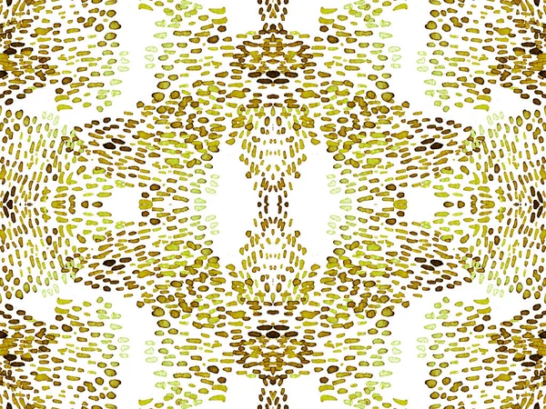Amber Orange Leopard Seamless Pattern. Watercolor Hand Drawn Cheetah Print.  Wild Skin Exotic Texture. Geometric Fur background. Leopard and Jaguar Leather. Watercolour Hand Painted Skin Pattern.