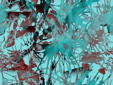 Püskürme izi yok. Mavi suluboya fırça darbesi grunge tasarımı. Suluboya boya boya tasarımı. Kademeli mürekkep lekeleri. Çamur tabakası. Sıvı damlayan fırça sonsuz iz. 