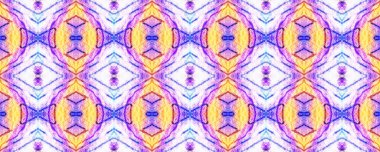Sembol geometrik mayo deseni. Mavi, Mor ve Beyaz Dikdörtgen İkat Uyumluluğu. Etnik Kusursuz Düzen. Boya fırçası Python arka planı. Suluboya Etnik Tasarım. Kilim Cilt Rastgele Dokusu. 