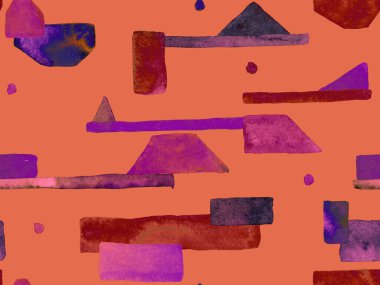 Bauhaus Kusursuz Düzen. Suluboya Geometrik Kırmızı Pembe Çizgiler Tasarımı. Sanat Organik Geo Arkaplanı. Büyük Çağdaş Asgari Yazdırma. Moda Eğlencesi Soyut Boyası Suluboya Renk Çizgileri.