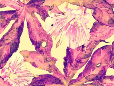 Bold Floral Print. Kızıl Arkaplanda Büyük Hawaii Kusursuz Parmak izi. Büyük Hawaii Yaz Sulu Lilikoi Sonsuz Geçmişi. Moda Kalın Çiçek Yazdırma.