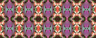 Ikat Yatay Doku. Mavi ve Yakut Kırmızı Geometrik Etnik Kusursuz Desen. Suluboya El Yazması Batik. Psikedelik arka plan. Allover Etnik Mayo Tasarımı Simetrik Sınır Uyumu.