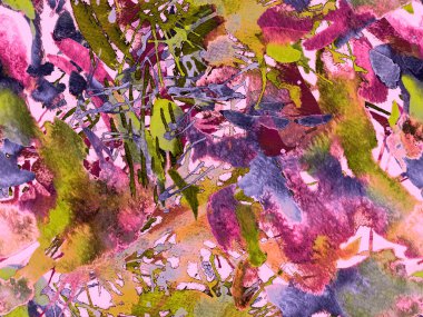 Sıvı, pürüzsüz desen. Kırmızı suluboya fırça darbesi grunge tasarımı. Suluboya boya boya tasarımı. Kademeli mürekkep lekeleri. Toprak sıçrama deseni. Sıvı damlayan fırça sonsuz iz.