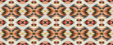 Etnik Kusursuz Düzen. Eğlenceli Dikdörtgen İkat Uyumu. Bej, kahverengi ve siyah boya fırçası Python arka planı. Sembol geometrik mayo deseni. Yılan Derisi Rastgele Doku. Suluboya Etnik Tasarım.