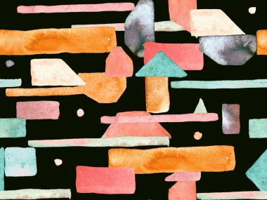 Bauhaus Kusursuz Düzen. Suluboya Geometrik Kırmızı Pembe Çizgiler Tasarımı. Sanat Organik Geo Arkaplanı. Büyük Moda Asgari Baskı. Moda Eğlencesi Soyut Boyası Suluboya Renk Çizgileri.