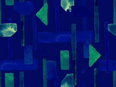 Bauhaus Kusursuz Düzen. Suluboya Geometrik İndigo, Mavi Çizgiler Tasarımı. Sanat Organik Geo Arkaplanı. Büyük Olağandışı Asgari Parmak izi. Moda Eğlencesi Soyut Boyası Suluboya Renk Çizgileri.