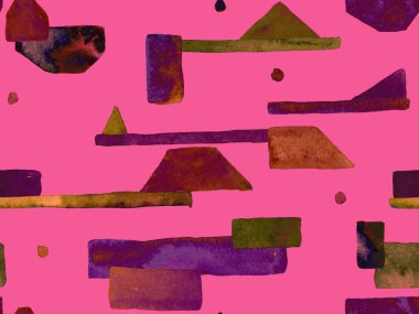 Bauhaus Kusursuz Düzen. Suluboya Geometrik Kırmızı Pembe Çizgiler Tasarımı. Sanat Organik Geo Arkaplanı. Büyük Çağdaş Küçük Yazdırma. Moda Eğlencesi Soyut Boyası Suluboya Renk Çizgileri.