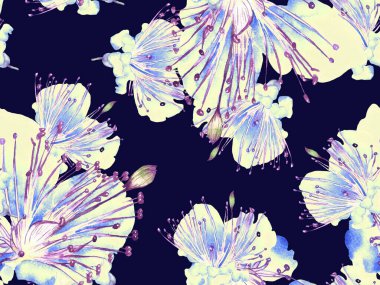 Kalın Çiçekler. Siyah ve Beyaz Arkaplanda Büyük Hawaii Kusursuz Yazısı. Büyük Hawaii Yaz Sulu Maracuja Sonsuz Arkaplan. Soyut Kalın Çiçek Yazdırma. 