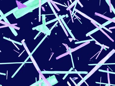 Bauhaus Kusursuz Düzen. Suluboya Geometrik İndigo, Mavi Çizgiler Tasarımı. Sanat Organik Geo Arkaplanı. Büyük Moda Asgari Baskısı. Moda Eğlencesi Soyut Boyası Suluboya Renk Çizgileri.