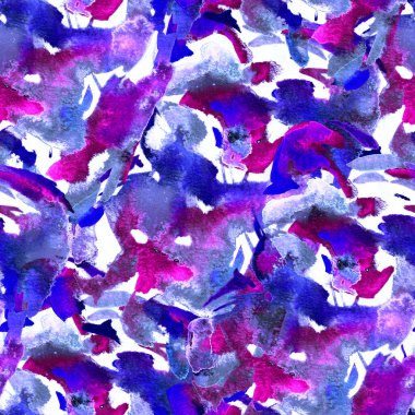 Fırça darbeleri. Mavi Pembe Suluboya geometri baskısı. Pastel suluboya arka plan. El çizimi soyut sanat çizgisi. Tekrar eden mayo desenli. Fırça darbesi modern baskı.