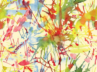 Tehlike izi yok. Sarı suluboya fırça darbesi grunge tasarımı. Suluboya kaotik sıçrama boya tasarımı. Kademeli mürekkep lekeleri. Çamur tabakası. Sıvı damlayan fırça sonsuz iz. 