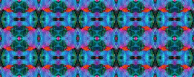 Sembol geometrik mayo deseni. Boyalı fırça Aztek arka planı. Mavi, Kırmızı, Siyah Pastel Eğlenceli Dikdörtgen İkat İlişkisi. Etnik Kusursuz Düzen. Kilim Rastgele Halı dokusu. Suluboya Etnik Tasarım. 