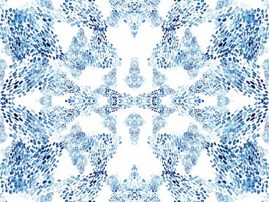 Çivit mavisi, kusursuz hayvan deseni. Suluboya el izi. Afrika egzotik kamuflajı. Geometrik suluboya arka plan. Vahşi hayvan kürkü dokusu. Suluboya El Boyalı Cilt Deseni.