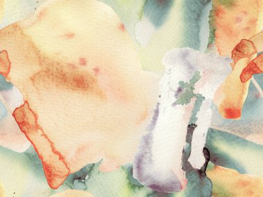 Psikedelik Kâğıt. Suluboya kusursuz desen. Soyut Doku Arkaplanı. Yeşil ve Kırmızı Vintage Doku Çizimi. Geometrik Suluboya Kumaş Tasarımı. Sıvısız Döşeme.