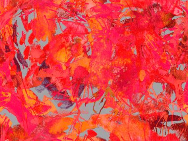 Tehlike izi yok. Kırmızı suluboya fırça darbesi grunge tasarımı. Suluboya soyut sıçrama boyası tasarımı. Elle çizilmiş mürekkep lekeleri. Toprak sıçrama deseni. Sıvı damlayan fırça sonsuz iz. 