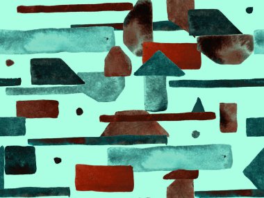 Bauhaus Kusursuz Düzen. Suluboya Geometrik Yeşil Teal Çizgileri Tasarımı. Sanat Organik Geo Arkaplanı. Büyük Olağandışı Asgari Parmak izi. Moda Eğlencesi Soyut Boyası Suluboya Renk Çizgileri.