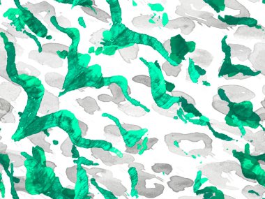 Geometrik hayvan dokusu. Zebra Deri İzi. Hayvan kamuflajı arka planı. Yeşil ve Aqua Menthe Afrika deseni. Çizgili, kusursuz desen. Suluboya Kamuflaj Tasarımı. Soyut Safari Döşemesi.