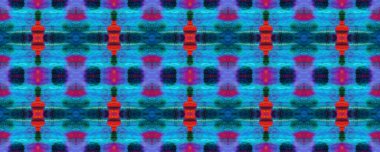 Sembol geometrik mayo deseni. Suluboya Etnik Tasarım. Boyalı fırça Aztek arka planı. Mavi, Kırmızı, Siyah Pastel Eğlenceli Dikdörtgen İkat İlişkisi. Etnik Kusursuz Düzen. Kilim Halı Rastgele Dokusu. 