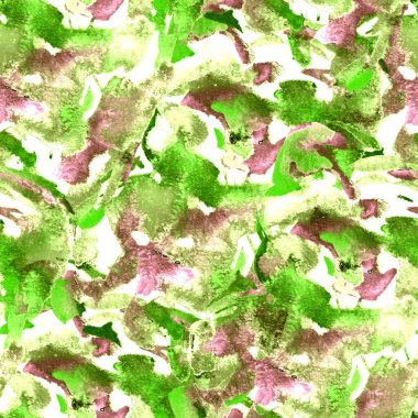 Fırça darbeleri. Beyaz yeşil suluboya geometri baskısı. Pastel suluboya arka plan. El çizimi soyut sanat çizgisi. Tekrar eden mayo desenli. Fırça darbesi modern baskı.