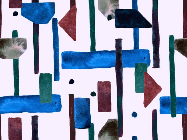 Bauhaus Kusursuz Düzen. Suluboya Geometrik İndigo, Mavi Çizgiler Tasarımı. Sanat Organik Geo Arkaplanı. Büyük Moda Asgari Baskısı. Moda Eğlencesi Soyut Boyası Suluboya Renk Çizgileri.