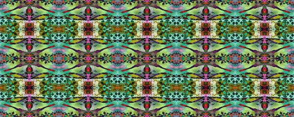 Mavi, Kırmızı, Yeşil Pastel Eğlenceli Dikdörtgen İkat İlişkisi. Etnik Kusursuz Düzen. Boyalı fırça Aztek arka planı. Sembol geometrik mayo deseni. Suluboya Etnik Tasarım. Kilim Halı Rastgele Dokusu. 