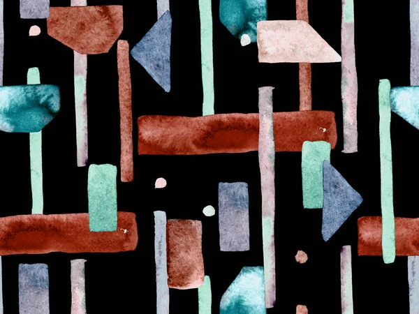 Bauhaus Kusursuz Düzen. Suluboya Geometrik İndigo, Mavi Çizgiler Tasarımı. Sanat Organik Geo Arkaplanı. Büyük Modern Asgari Baskı. Moda Eğlencesi Soyut Boyası Suluboya Renk Çizgileri.