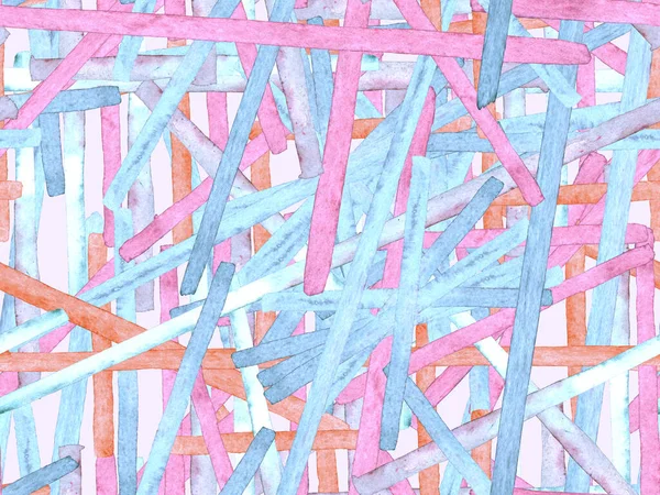 Bauhaus Kusursuz Düzen. Suluboya Geometrik Kırmızı Pembe Çizgiler Tasarımı. Sanat Organik Geo Arkaplanı. Büyük Sanatsal Asgari Baskı. Moda Eğlencesi Soyut Boyası Suluboya Renk Çizgileri.