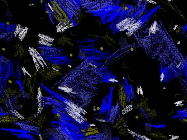 Soyut Başlık Deseni. Şirin Büyük Sanatsal Geometrik Mavinin Kusursuz Şablonu, Yatay Şablon için Indigo Arkaplanı. Büyük Çağdaş Asgari Yazdırma. Sanatsal Başlık Deseni.