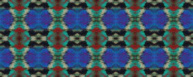 Kırmızı, Mavi ve Siyah Suluboya Etnik Tasarım. Boya fırçası Python arka planı. Etnik Kusursuz Düzen. Eğlenceli Dikdörtgen İkat Uyumu. Sembol geometrik mayo deseni. Yılan Derisi Rastgele Doku.