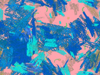 Yaratıcı Boya Başlığı. Kırmızı, Yeşil, Mavi, Mavi Yatay Şablon Üzerine Şirin Büyük Modern Geometrik Kusursuz Desen. Büyük Çağdaş Küçük Yazdırma. Soyut Boya Başlığı.