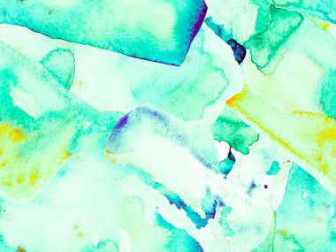 Psikedelik Kâğıt. Geometrik Suluboya Kumaş Tasarımı. Sıvı, dikişsiz kiremit. Green ve Aqua Menthe Vintage Doku İllüstrasyonu. Suluboya kusursuz desen. Soyut Doku Arkaplanı.