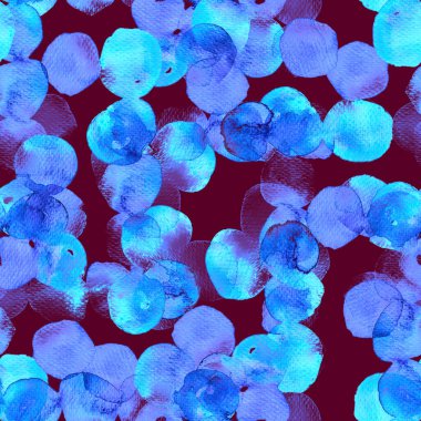 Mavi pembe suluboya deseni. Islak sıvı fırça boya motifi. Soyut küre şablon tasarımı. Suluboya, en az mayolu halka şeklinde. Moda, basit bir süs. Modern spot arkaplanı.