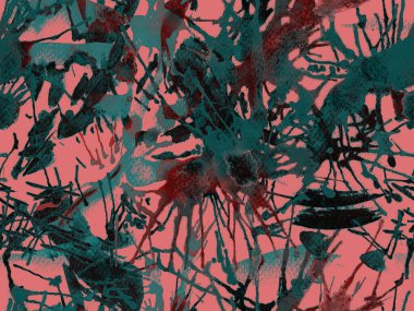 Püskürme izi yok. Yeşil suluboya fırça darbesi grunge tasarımı. Suluboya soyut sıçrama boyası tasarımı. Kademeli mürekkep lekeleri. Toprak sıçrama deseni. Sıvı damlayan fırça sonsuz iz. 