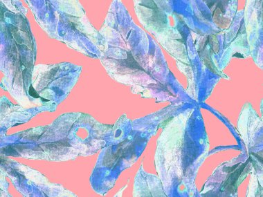 Kalın Çiçek deseni. Yeşil ve Kırmızı Arkaplanda Büyük Egzotik Kusursuz Parmak izi. Büyük Hawaii Yaz Kova Tutkusu meyvesi Sonsuz Arkaplan. Modern Kalın Çiçek Deseni.