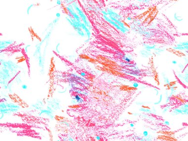 Modern Doodle Header. Kırmızı Üzerine Sevimli Büyük Çağdaş Geometrik Kusursuz Desen, Yatay Şablon İçin Pembe Arkaplan. Büyük Modern Asgari Baskı. Pastel Doodle Başlığı.