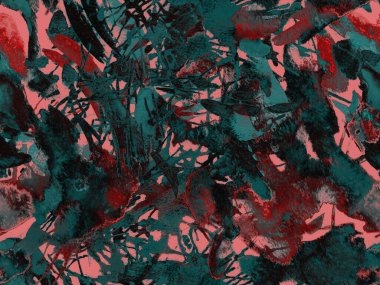 Tehlike izi yok. Yeşil suluboya fırça darbesi grunge tasarımı. Suluboya kaotik sıçrama boya tasarımı. Elle çizilmiş mürekkep lekeleri. Toprak sıçrama deseni. Sıvı damlayan fırça sonsuz iz. 