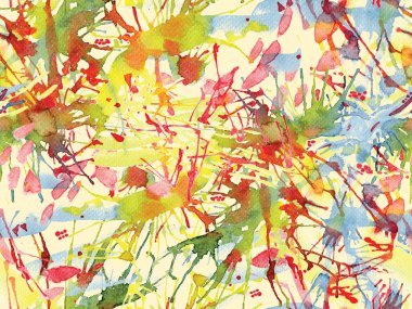 Tehlike izi yok. Sarı suluboya fırça darbesi grunge tasarımı. Suluboya kaotik sıçrama boya tasarımı. Elle çizilmiş mürekkep lekeleri. Toprak sıçrama deseni. Sıvı damlayan fırça sonsuz iz.